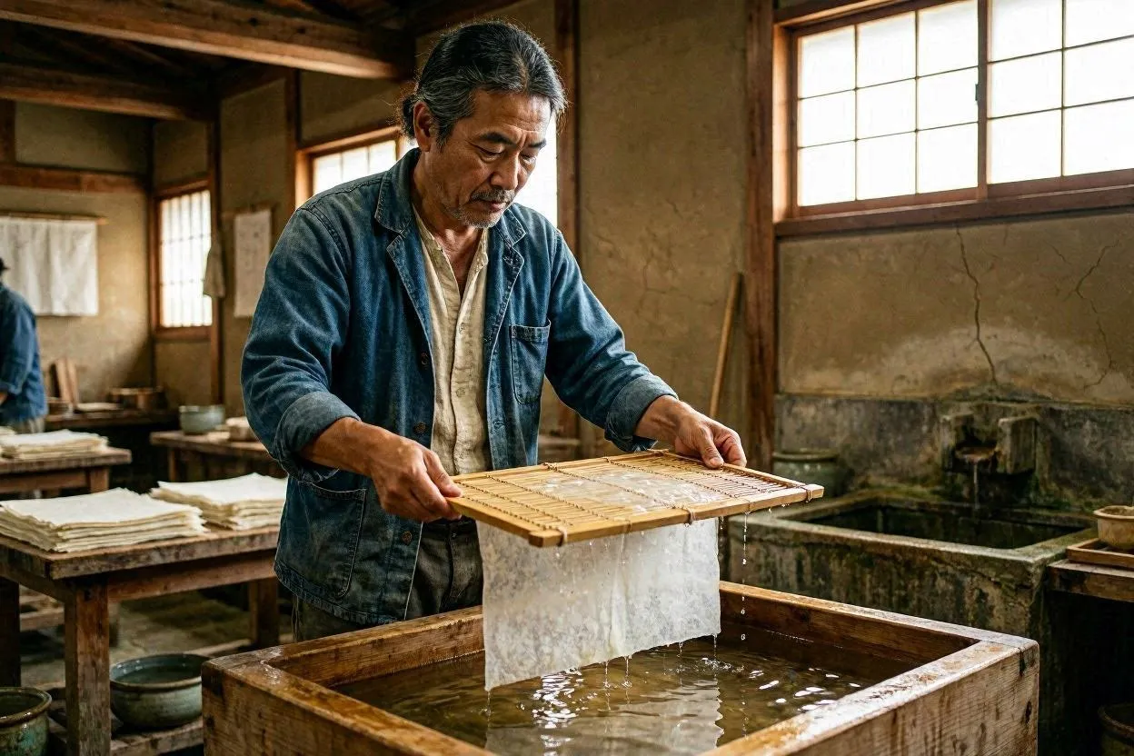 Washi papermaking process
