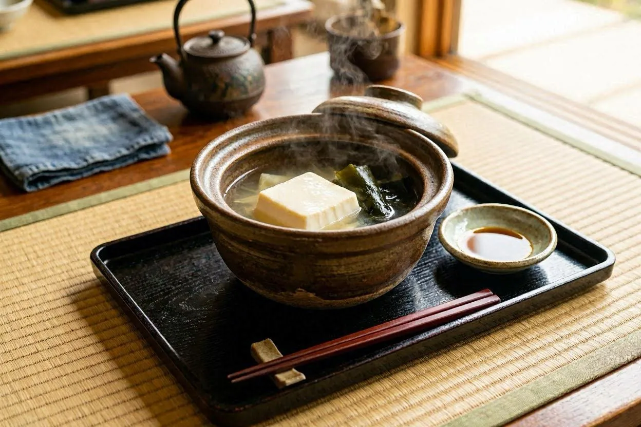 Traditional Japanese yudofu dish