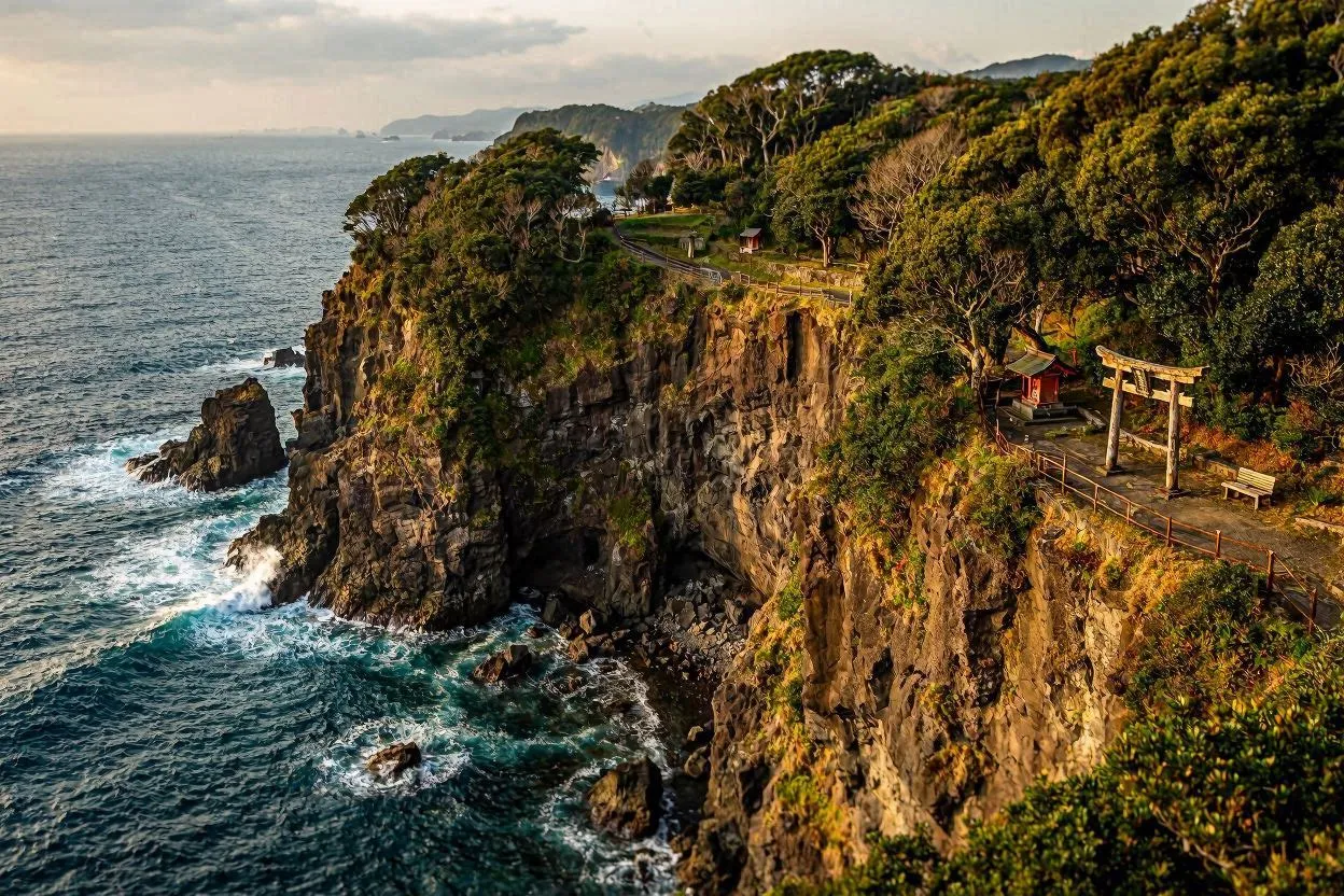 Izu Peninsula coastline from above