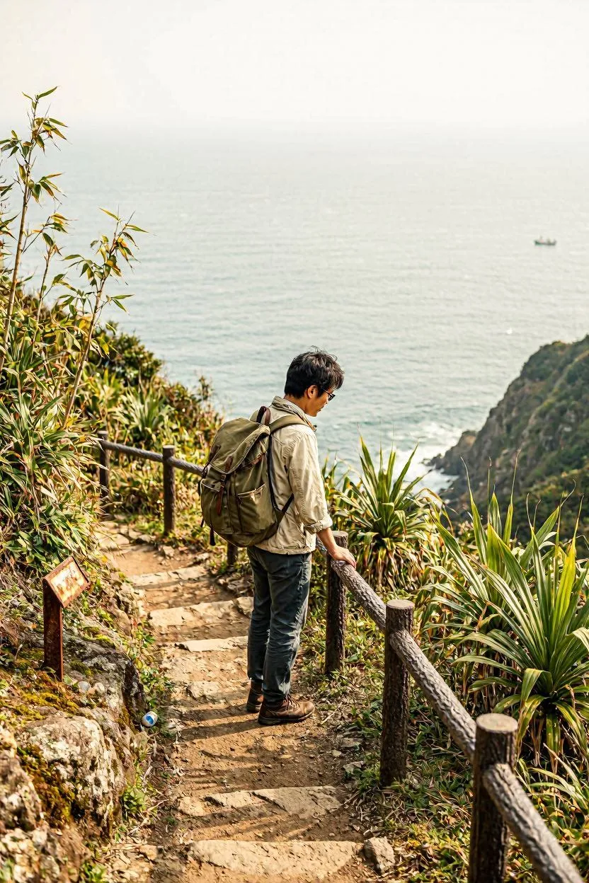 Hiking trail with ocean view