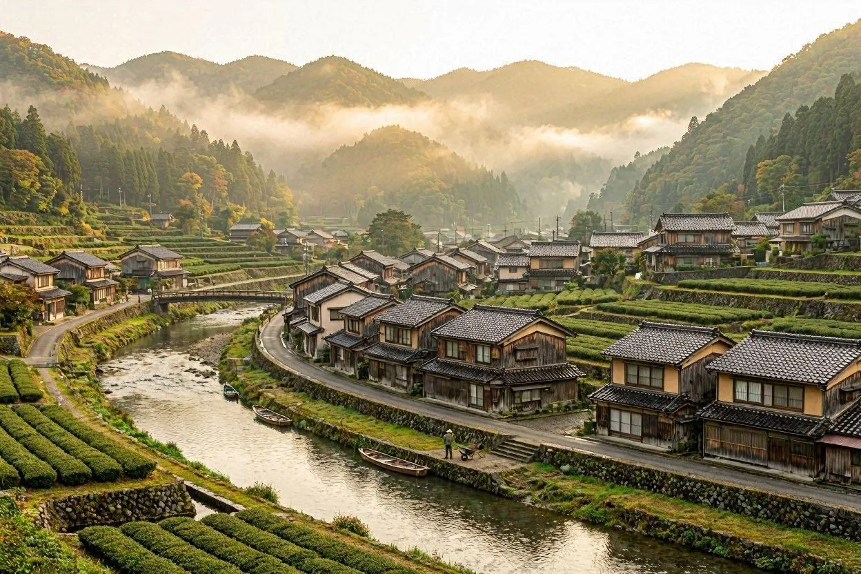 Aerial view of Ureshino town