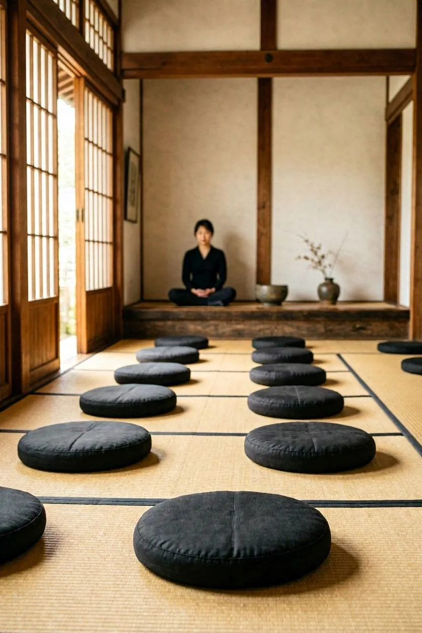 Zen temple meditation hall