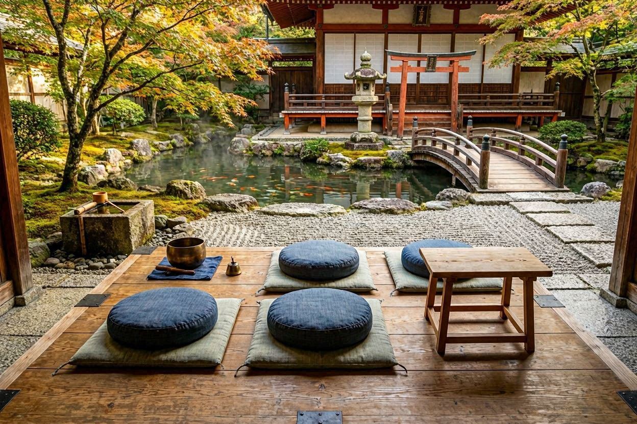 Early morning at a rural Japanese temple